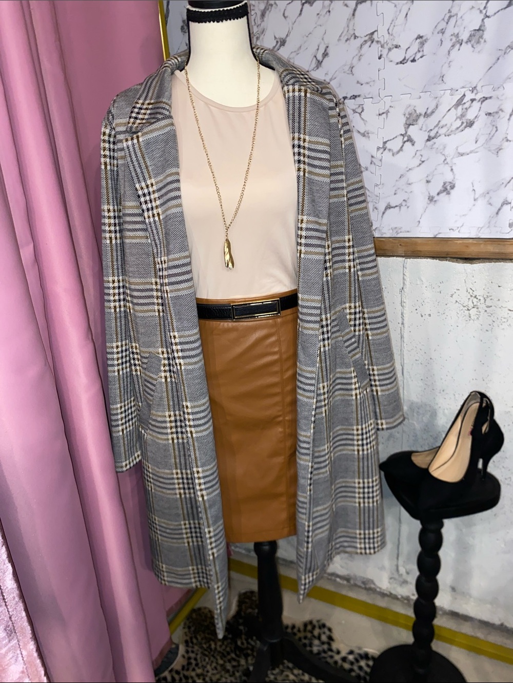 MELLODAY Plaid Long Women’s Blazer